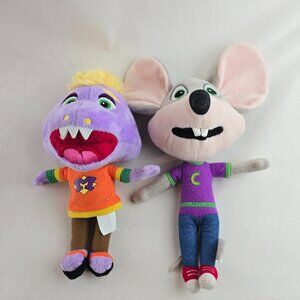Chuck E Cheese Plush Doll Lot Chuck E Mouse Munch Dinosaur Stuffed Toys Gently u